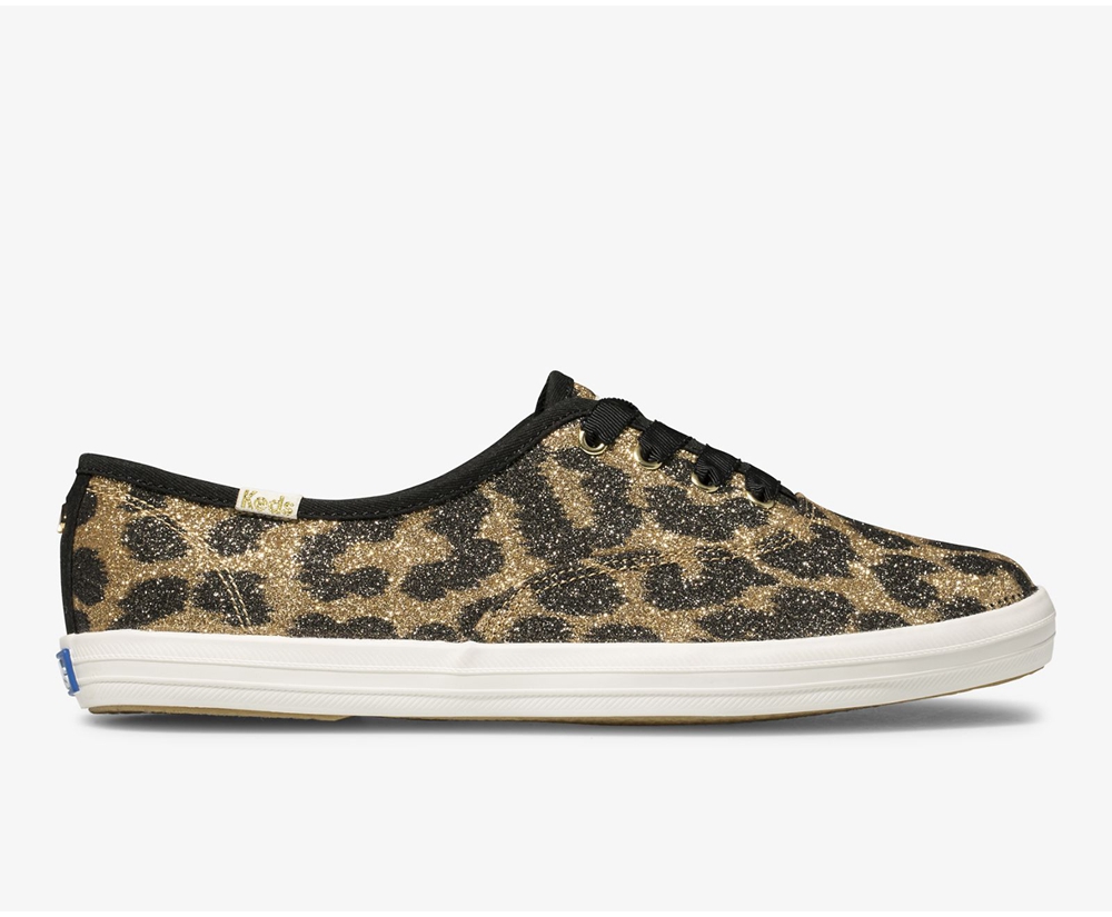 Keds Womens Sneakers Brown - Kate Spade new york Champion Glitter Leopard - 572BNUYOK